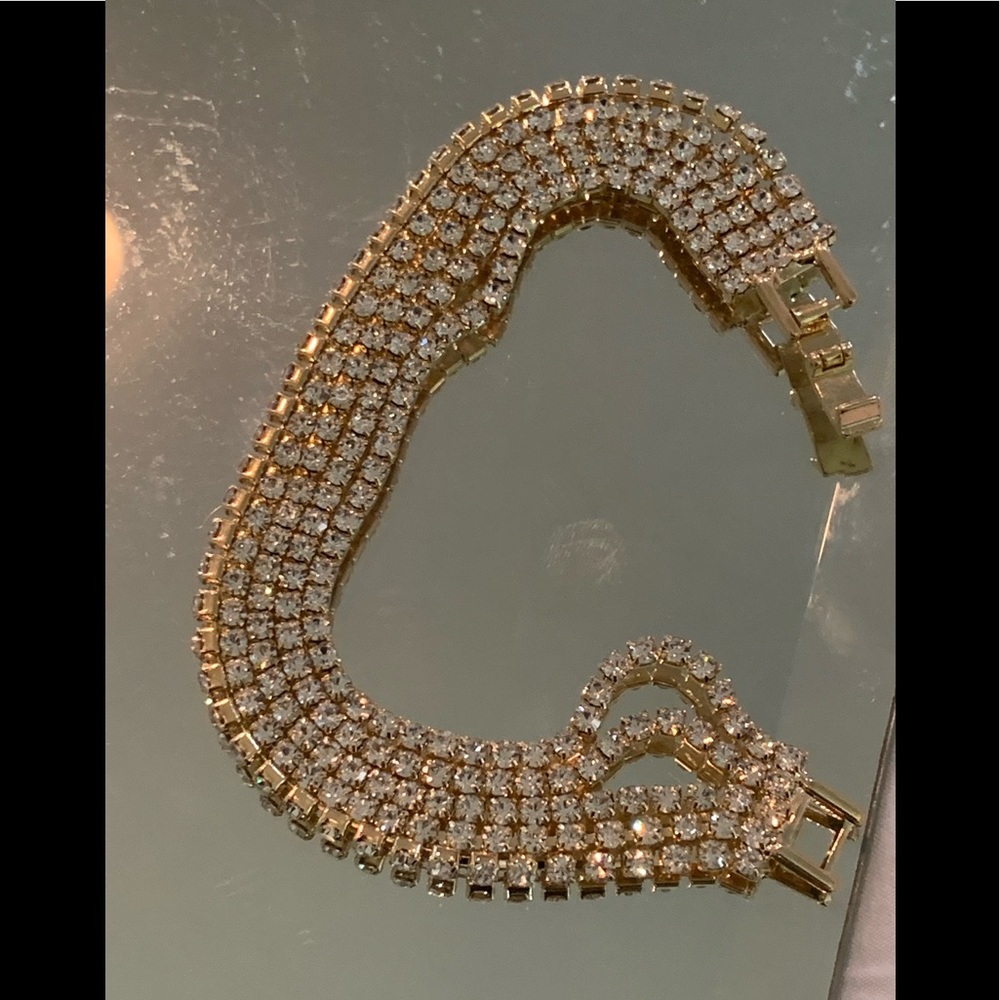 Gold toned crystal bracelet